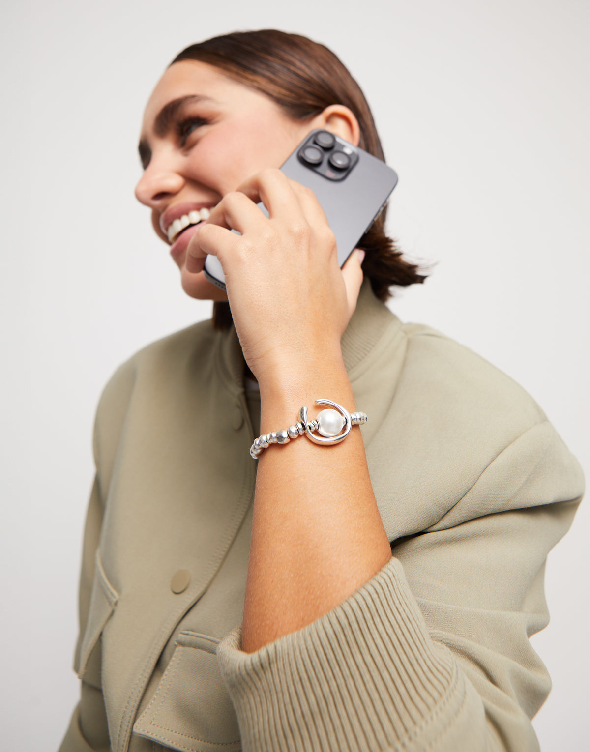 Una Vuelta Mas, Oh Oh Oh! - Bracelet with white pearl - Silver