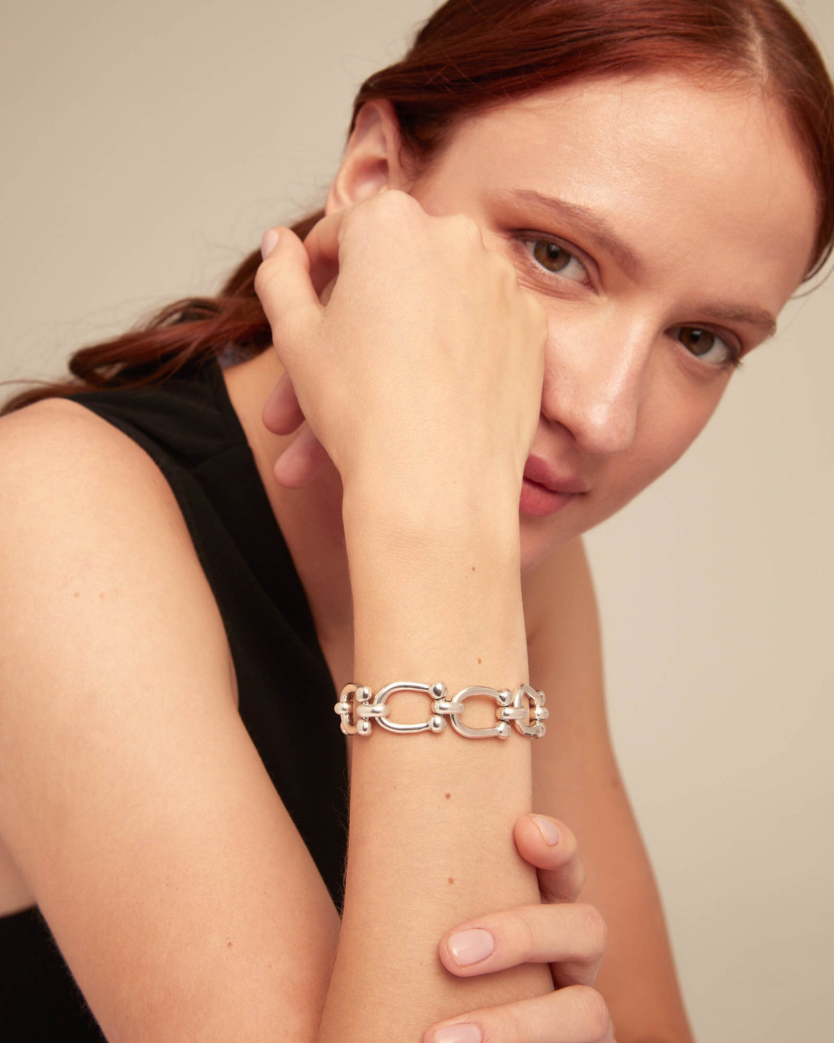 Serotonin - Medium oval link chain bracelet - Silver