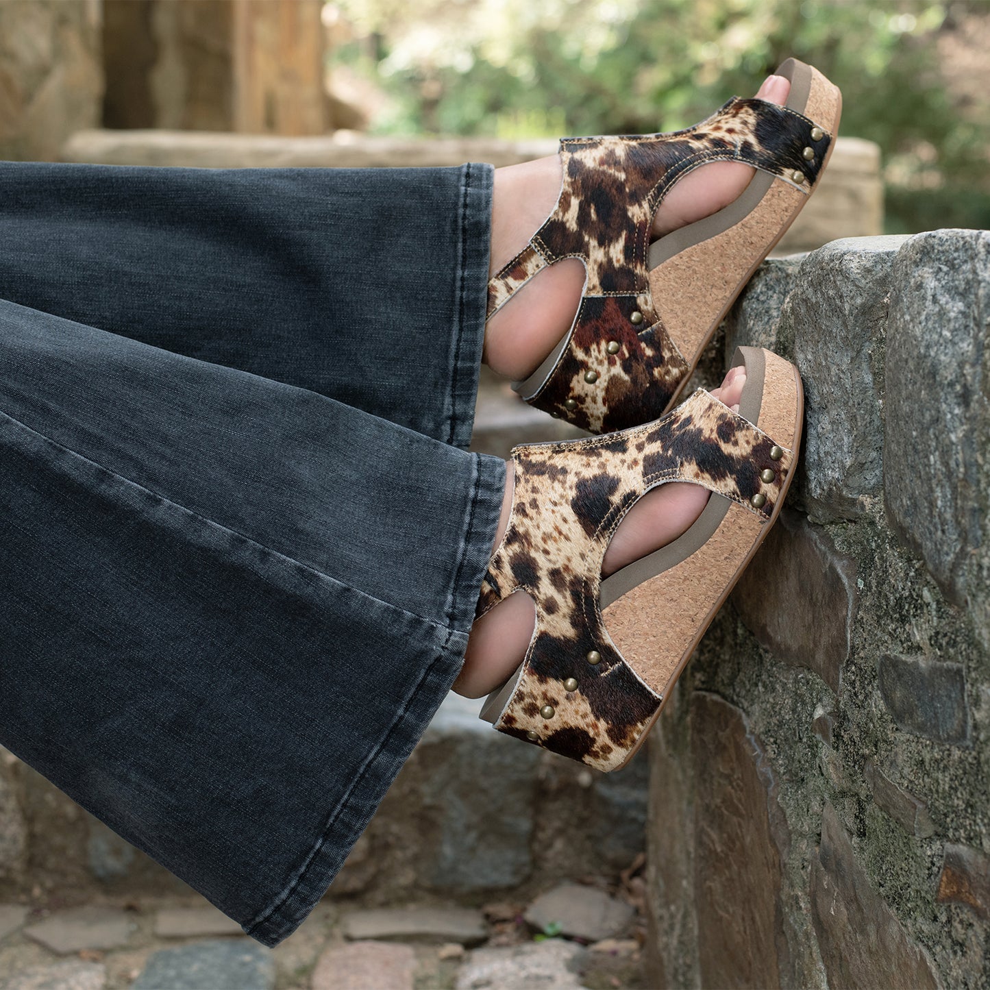 Pasture Cork Wedges - Brown Multi