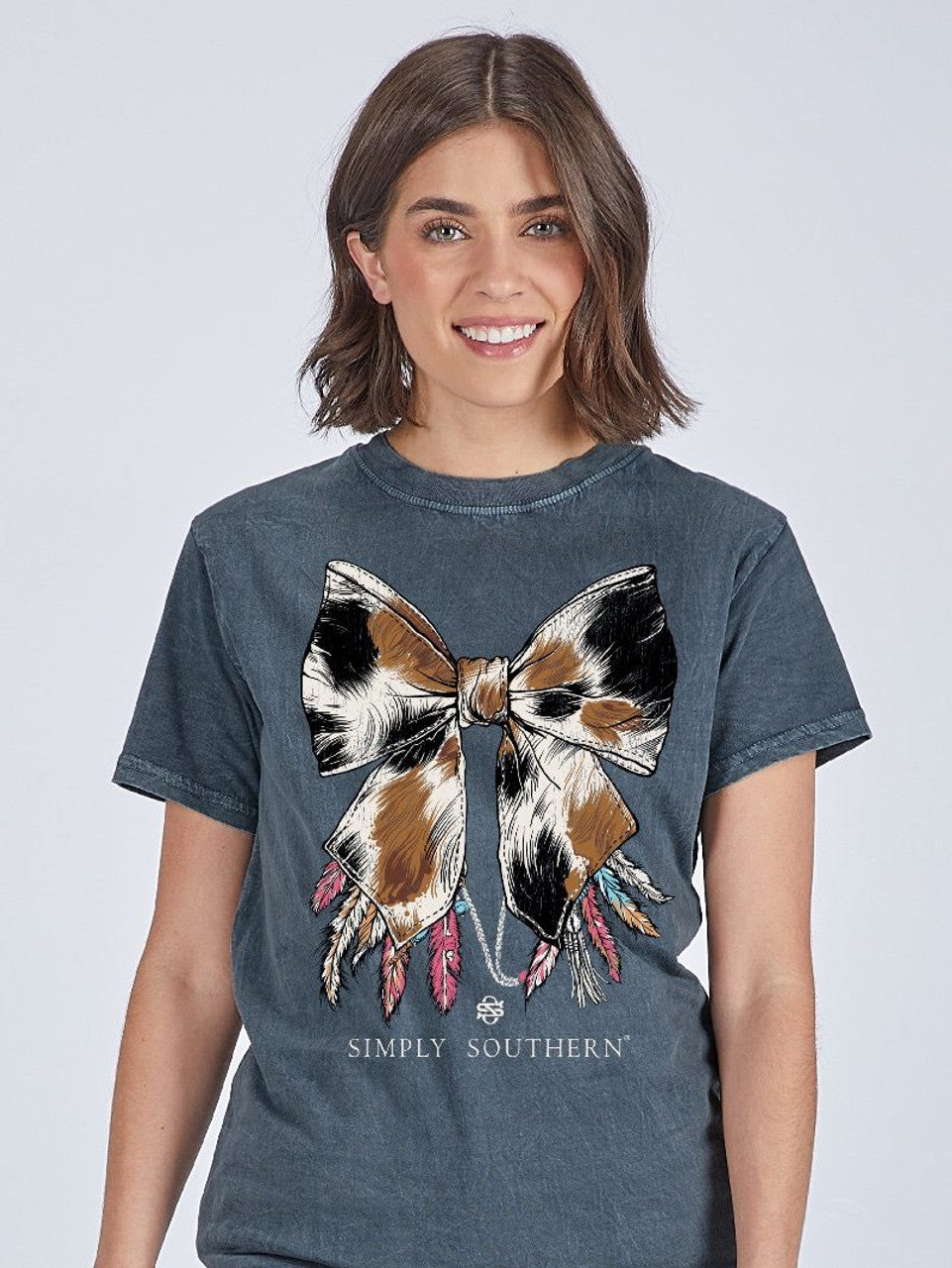 Cow Patterned Bow Tee