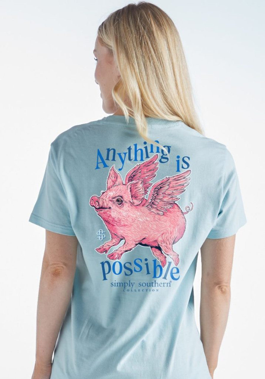 Anything is Possible Flying Pig tee