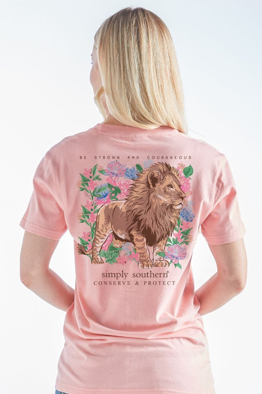 Be Strong and Courageous Lion Tracker Tee