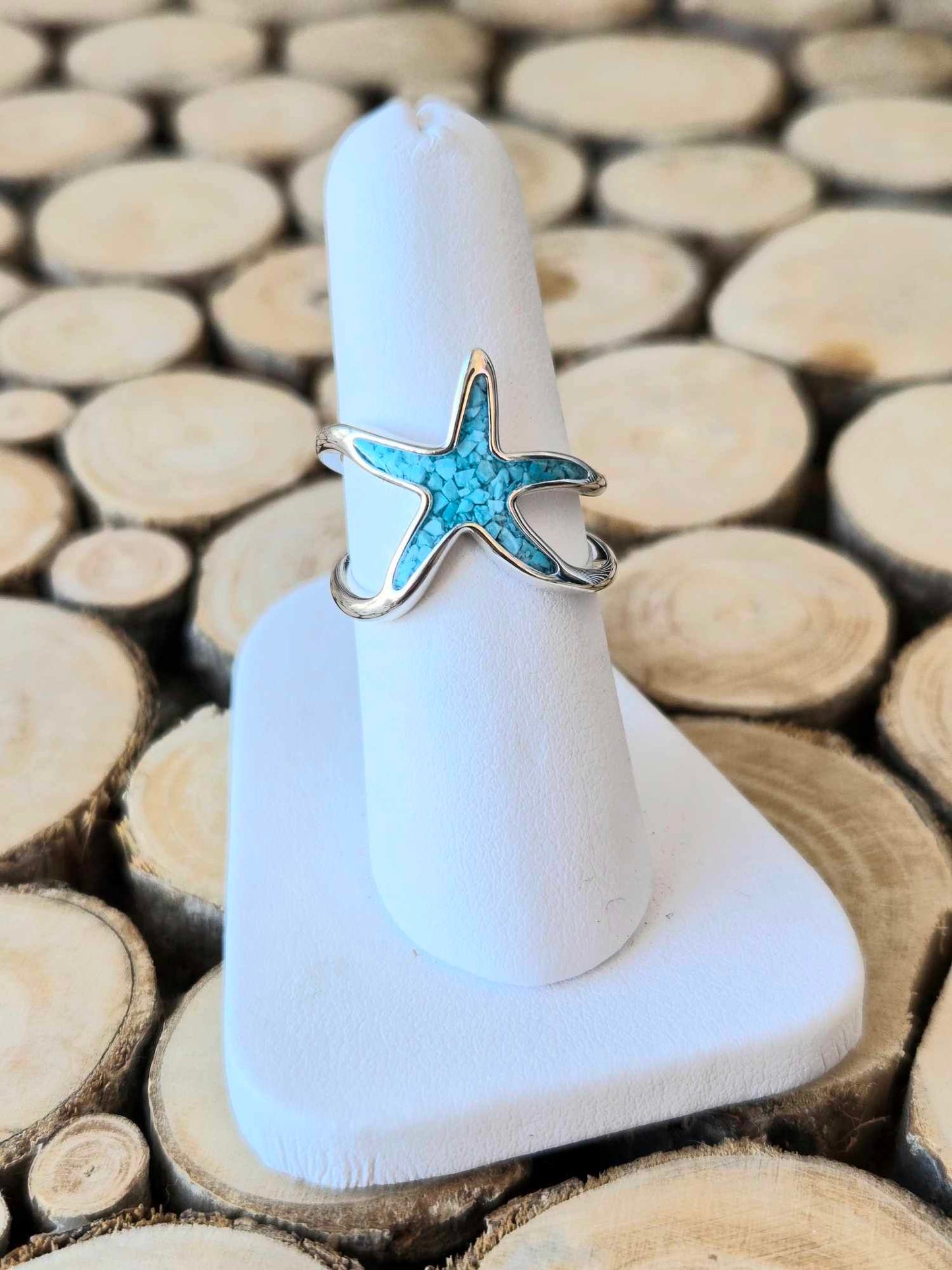 Double Band Starfish Ring