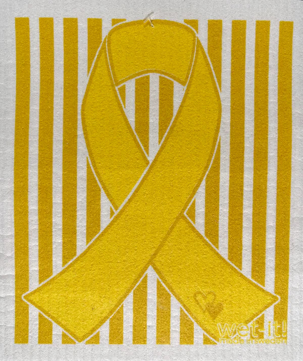 Yellow Ribbon for Supporting our Troops Swedish Dishcloth
