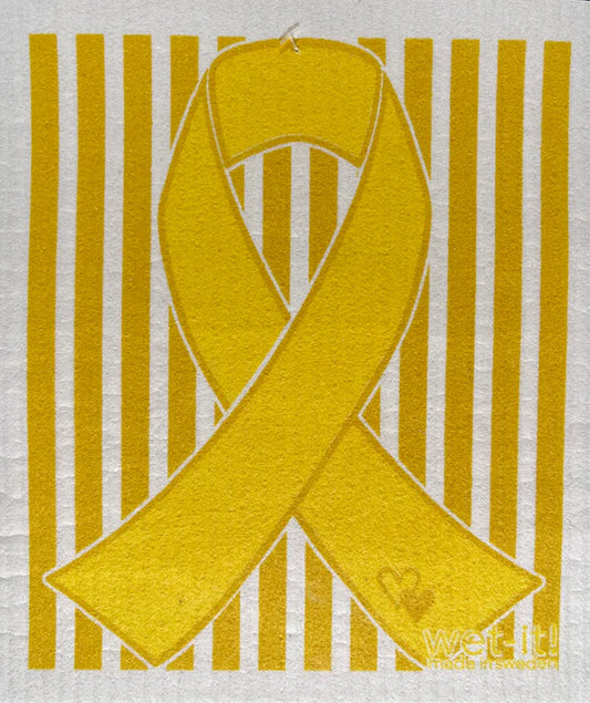 Yellow Ribbon for Supporting our Troops Swedish Dishcloth