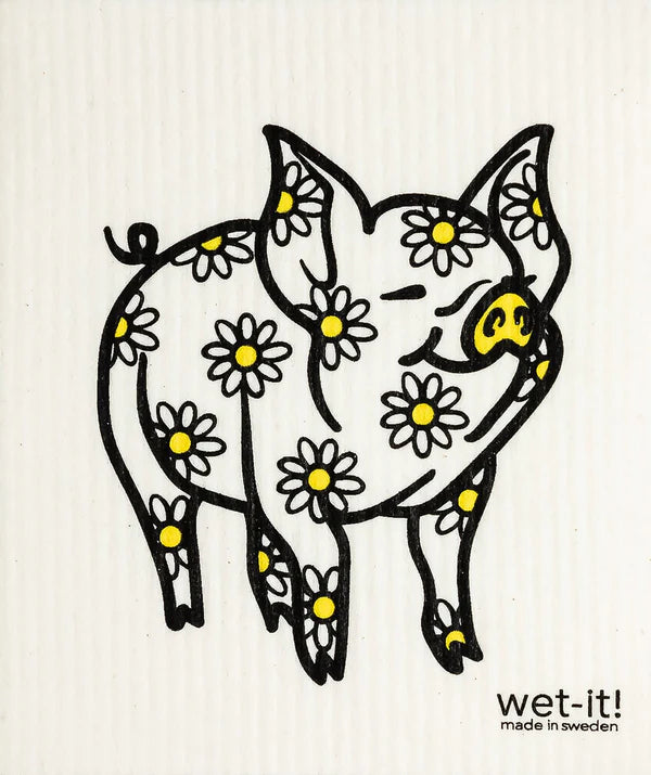 Daisy Pig Swedish Dishcloth