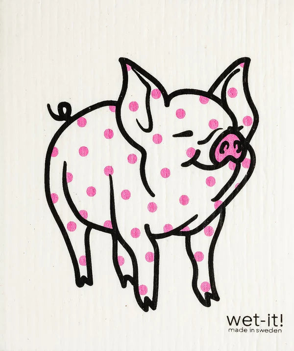 Polka Dot Pig Swedish Dishcloth