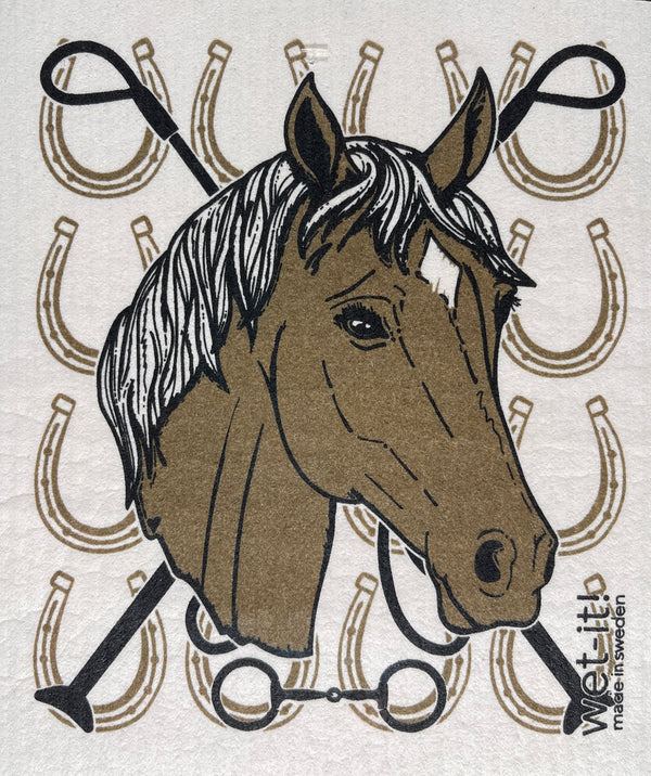 Equestrian Horse Swedish Dishcloth