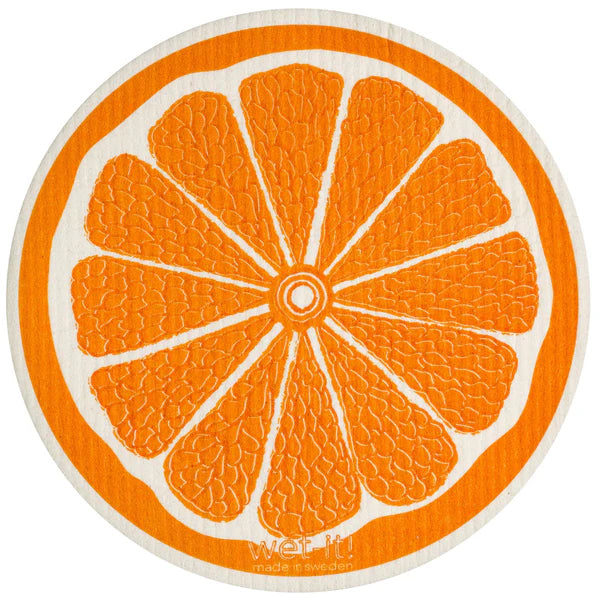 Orange Round Swedish Dishcloth
