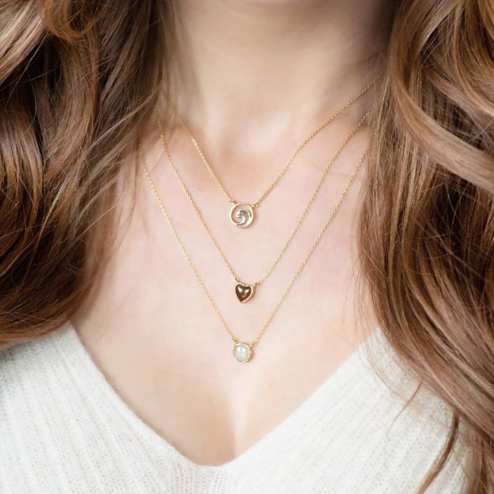 Delicate Dune Wave Necklace - 14k Gold Vermeil