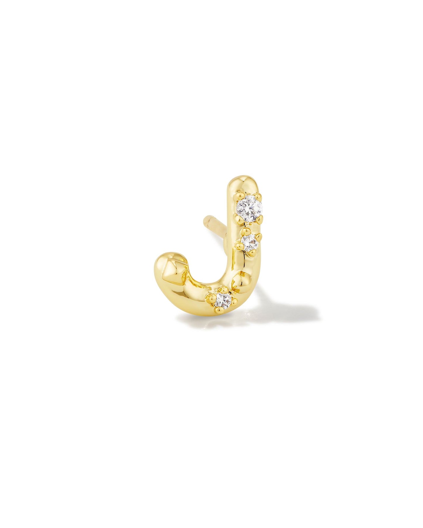 Crystal Gold Letter Single Studs