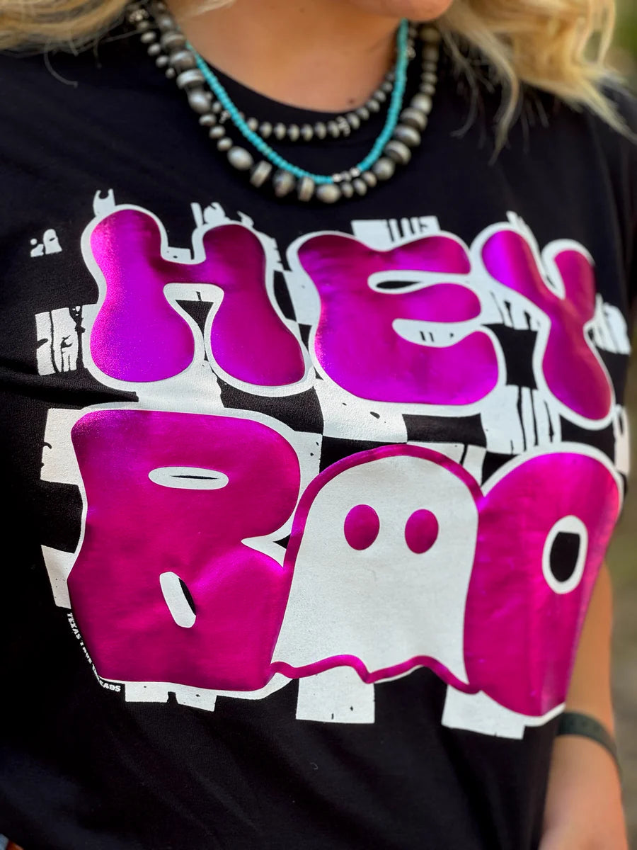 Hey Boo Metallic Puff Tee