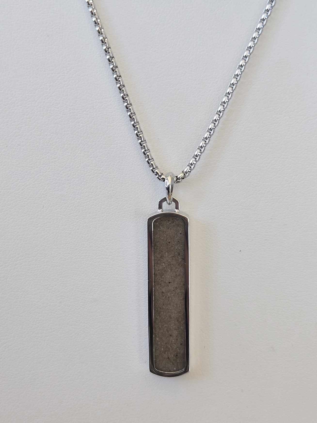 Men's Bar Necklace - Silver Steel