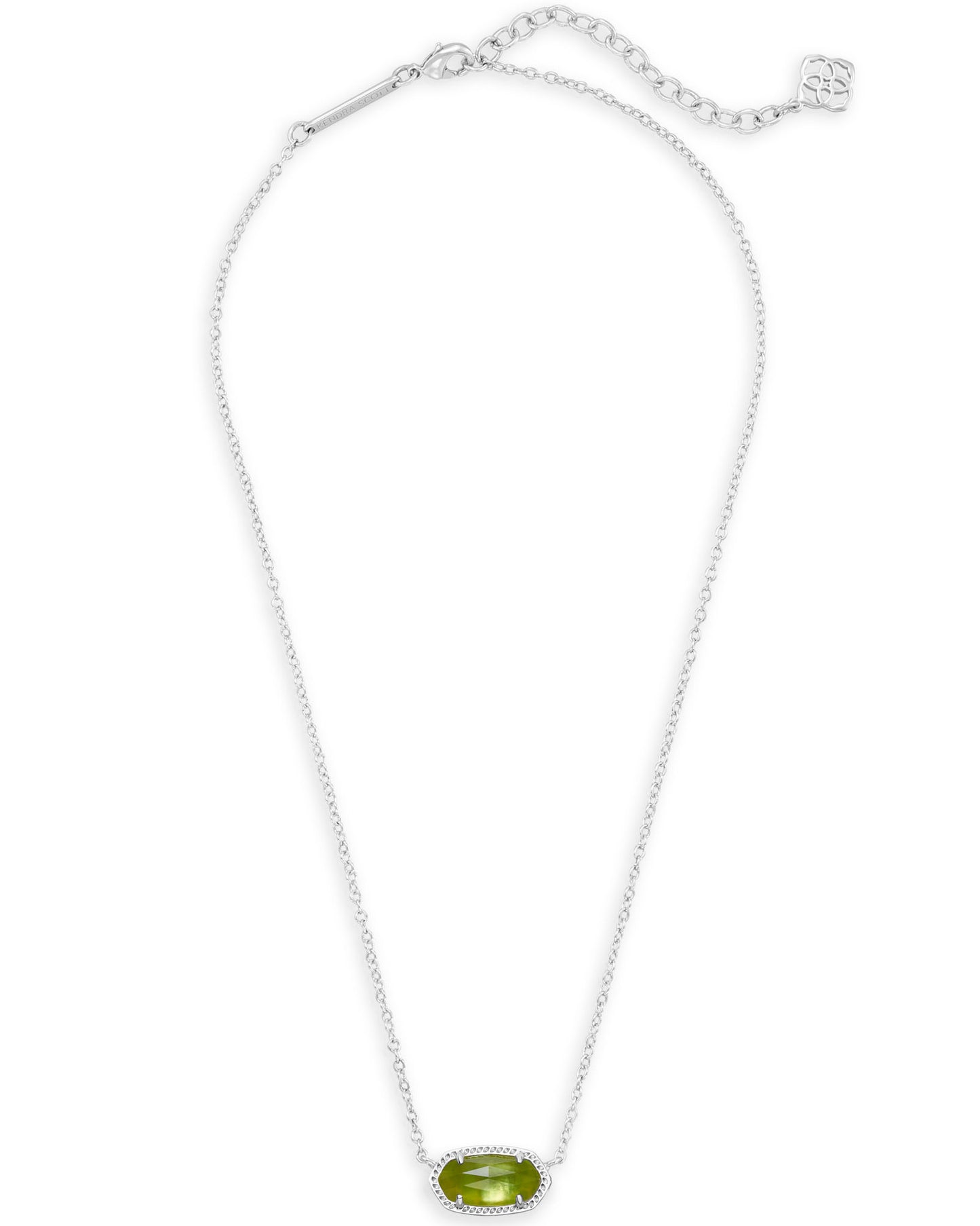 Elisa Silver Pendant Necklace in Peridot Illusion