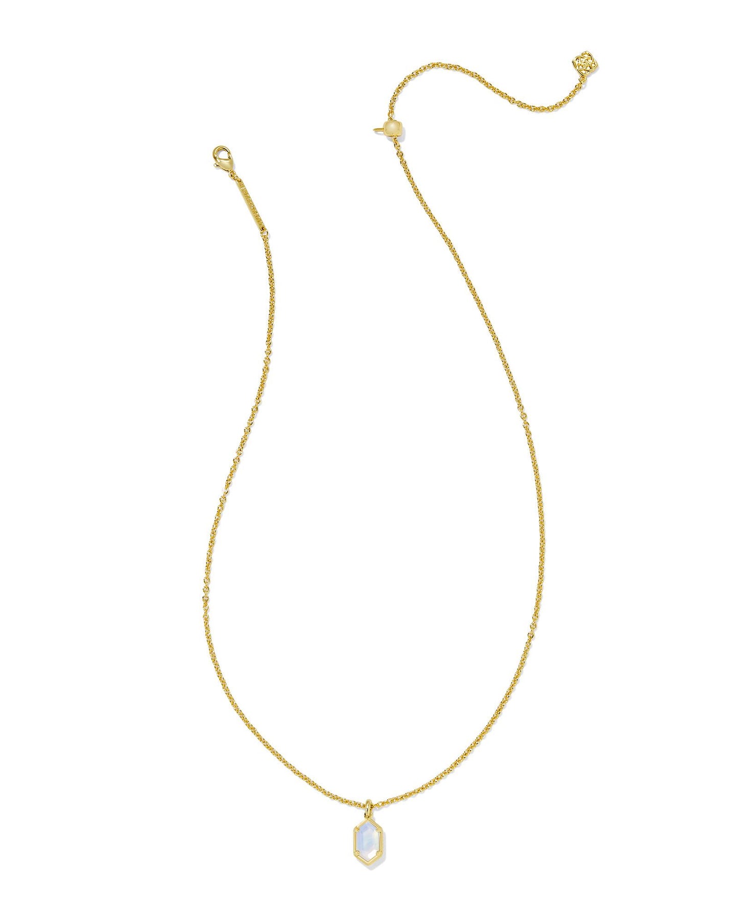 Hallie Gold Short Pendant Necklace in Opalite Illusion