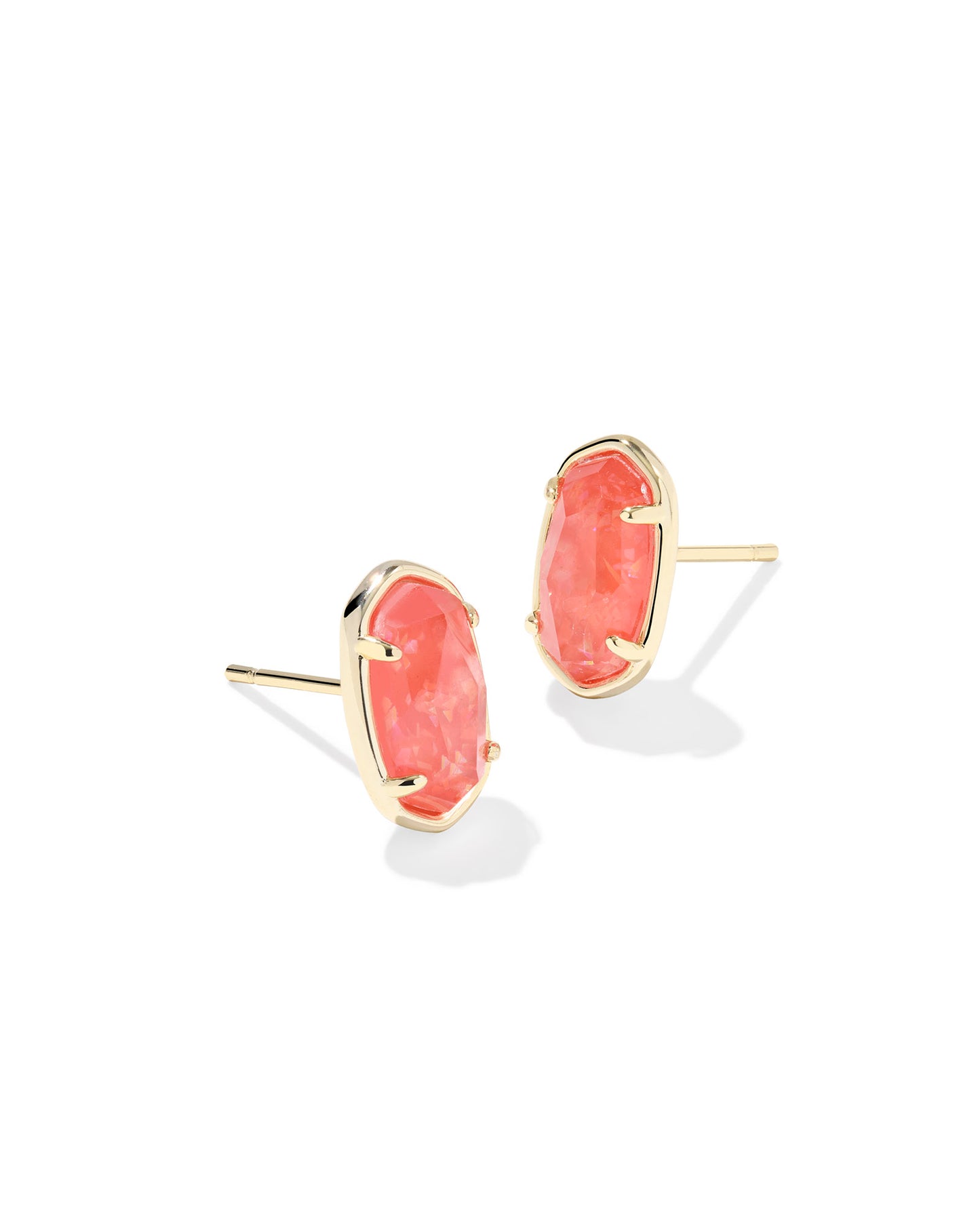 Grayson Gold Papaya Iridescent Mother of Pearl Stone Stud Earrings