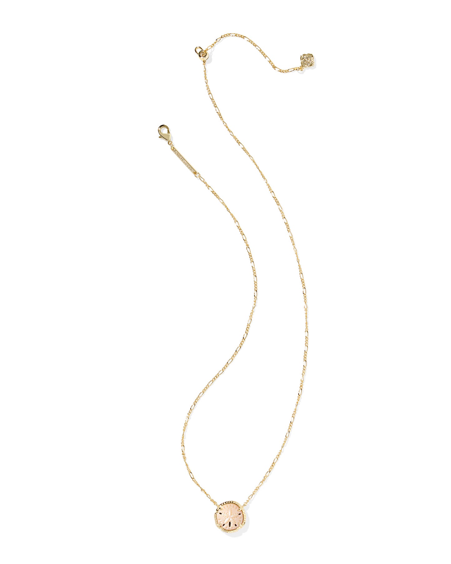 Sand Dollar Gold Natural Mother of Pearl Short Pendant Necklace