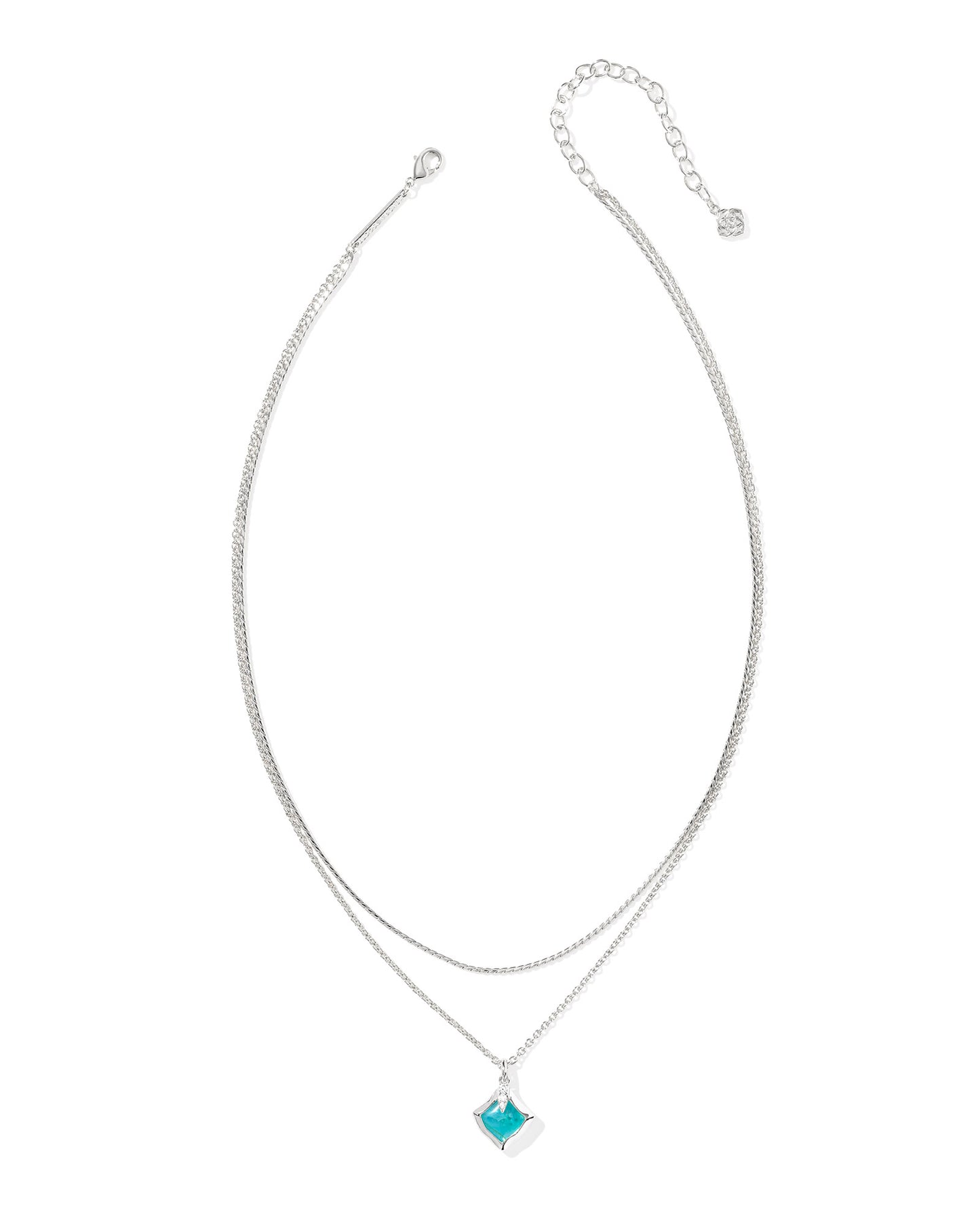 Joelle Silver Bright Aqua Illusion Multi Strand Necklace