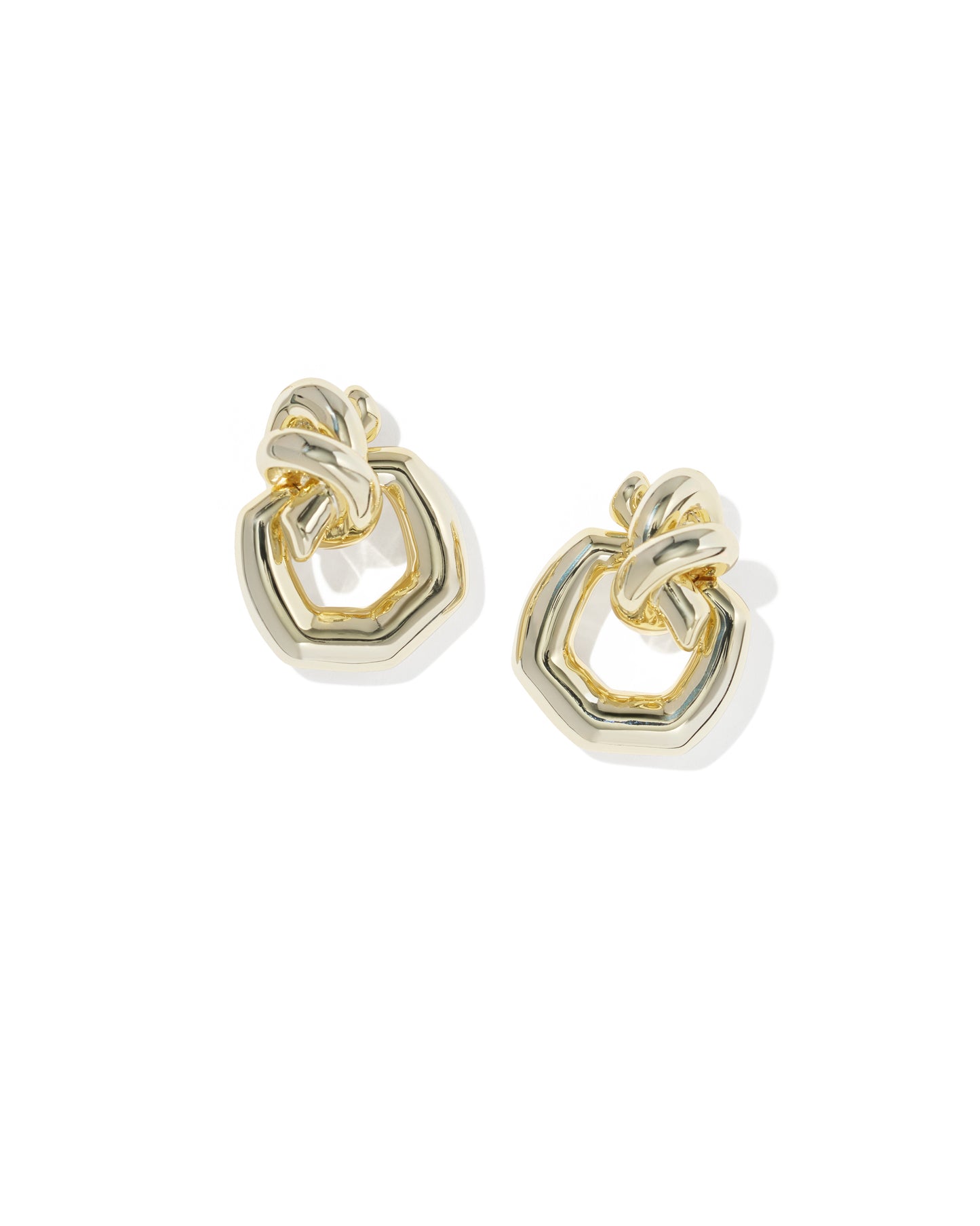 Parker Knot Gold Open Frame Earrings