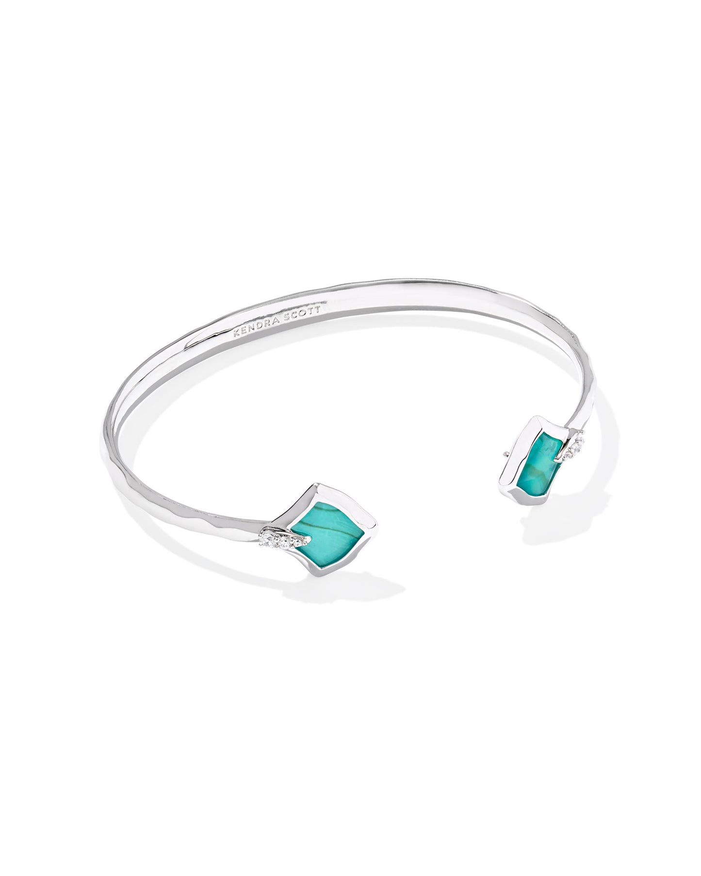 Joelle Silver Bright Aqua Illusion Cuff Bracelet
