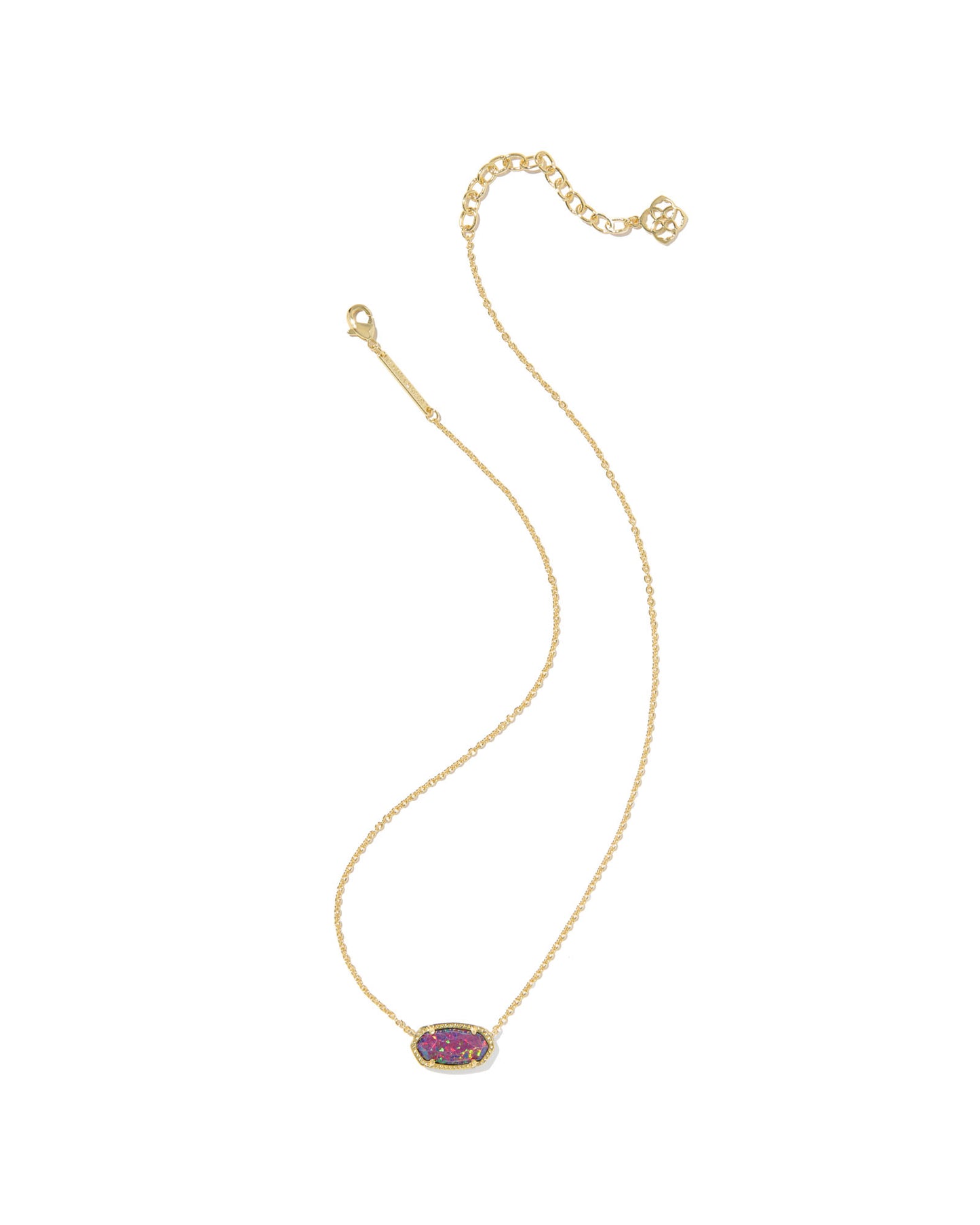 Elisa Gold Pendant Necklace in Dark Lavender Kyocera Opal