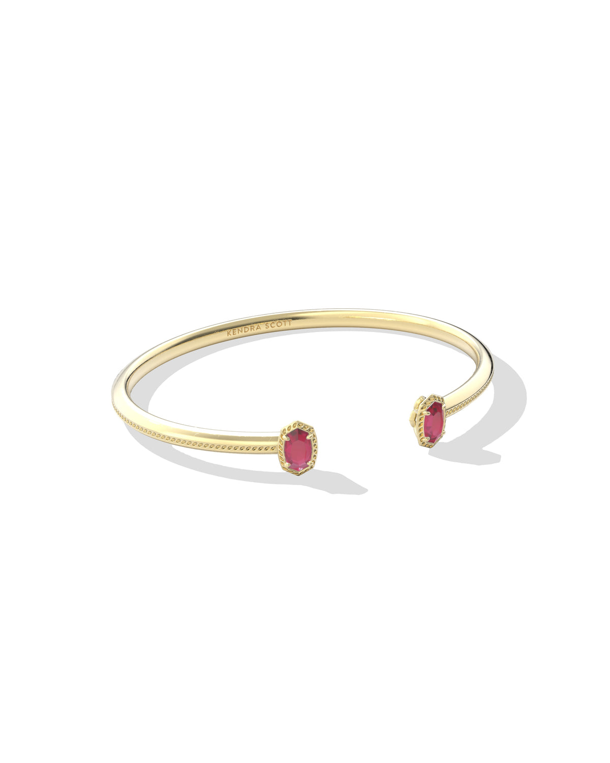 Mini Elton Luxe Gold Cuff Bracelet in Burgundy Crystal