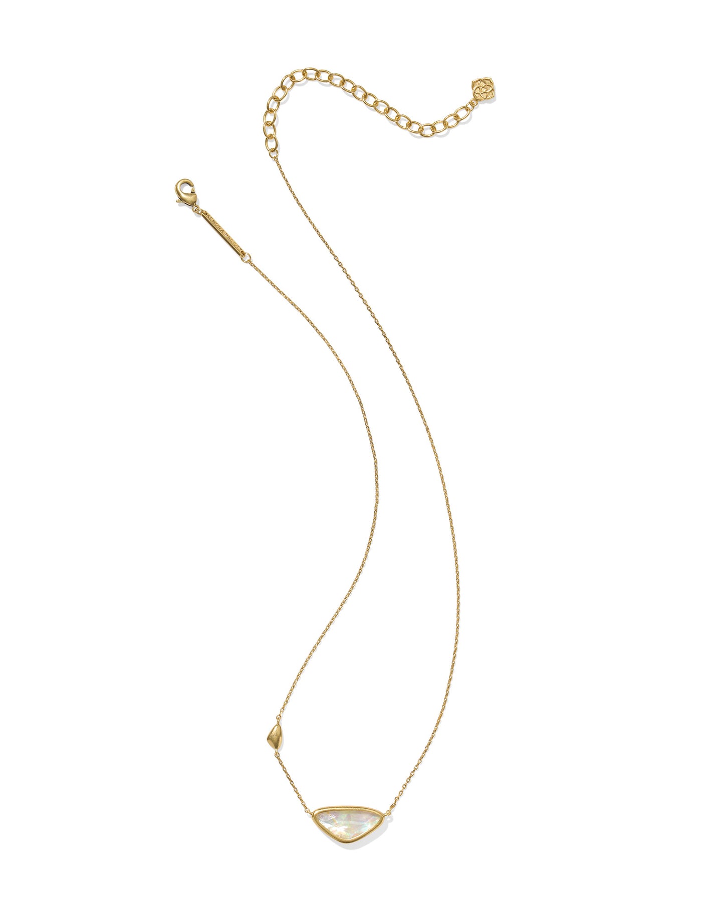 Margot Vintage Gold Short Pendant Necklace in Iridescent Abalone