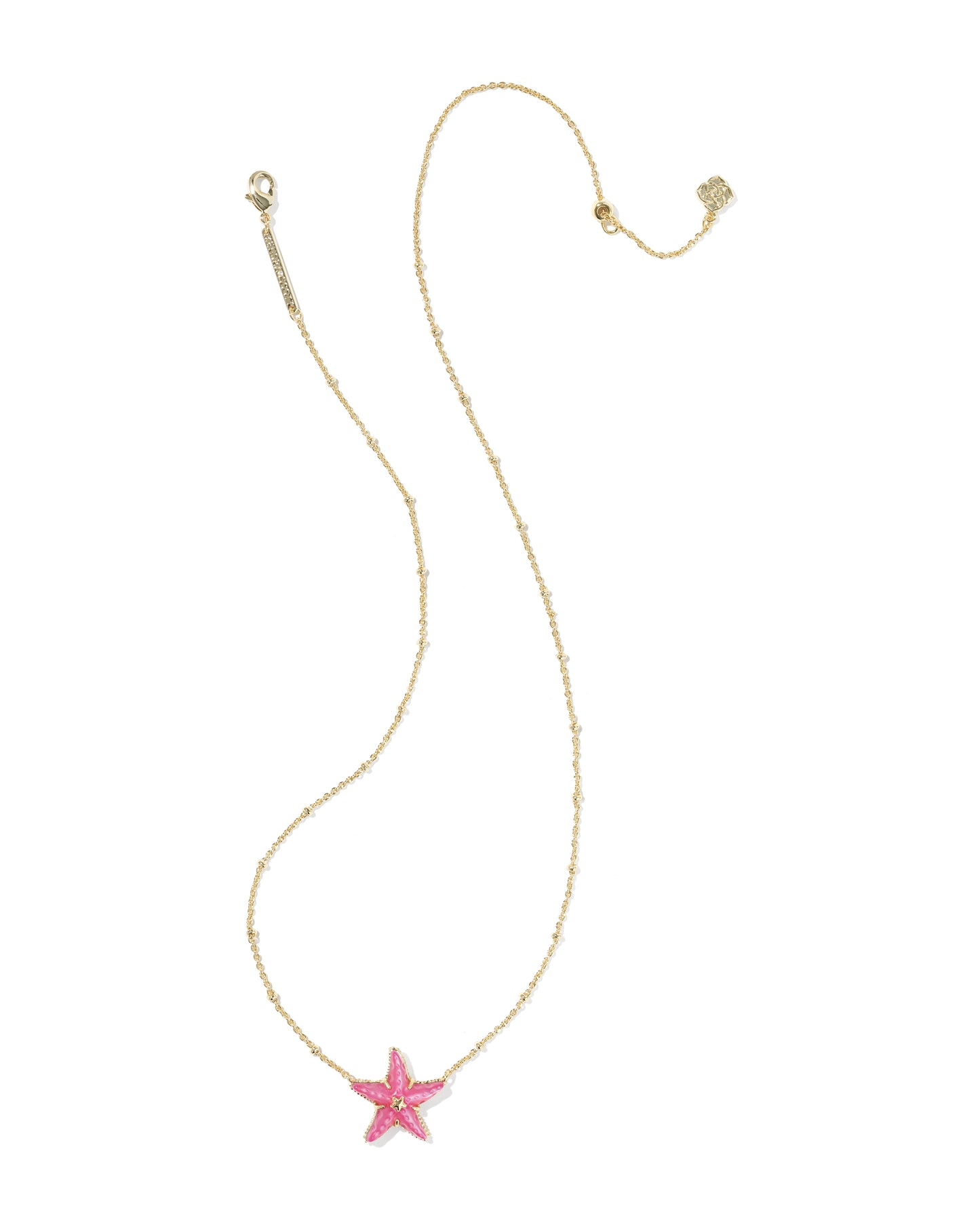 Parker Starfish Gold Short Pendant Necklace in Bright Pink Mother of Pearl