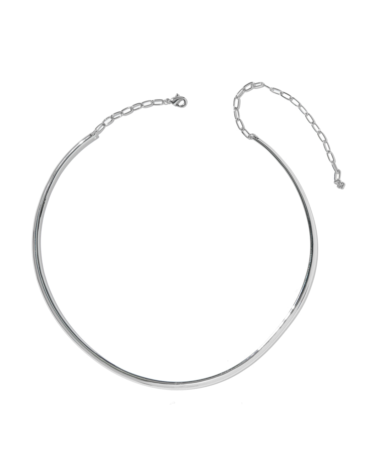 Elisa Luxe Convertible Silver Collar Necklace in White CZ