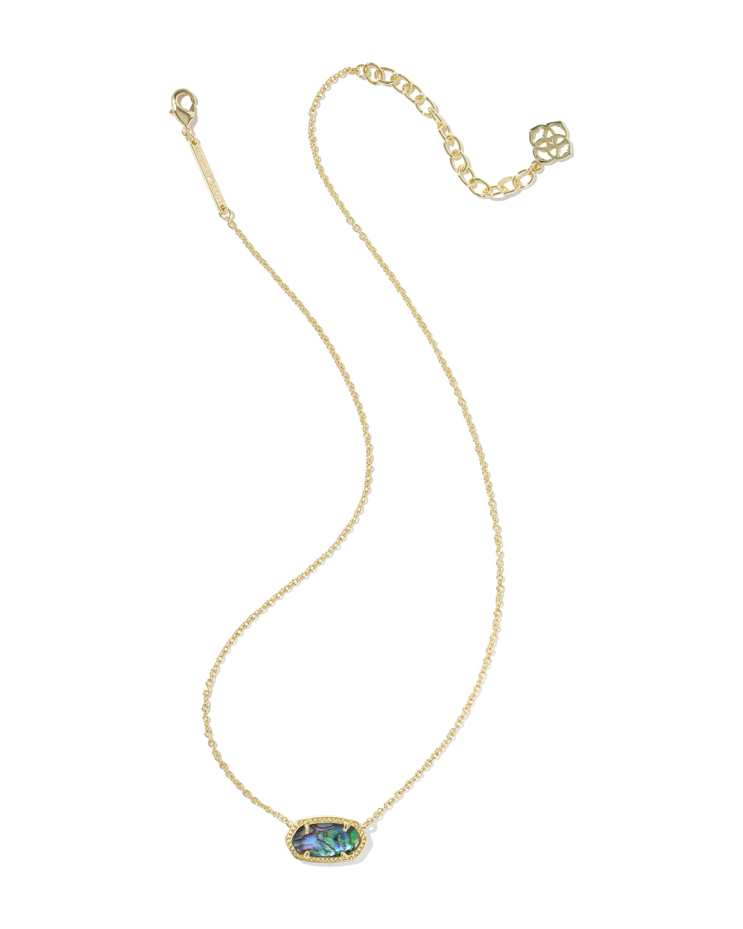 Elisa Gold Pendant Necklace in Abalone Shell