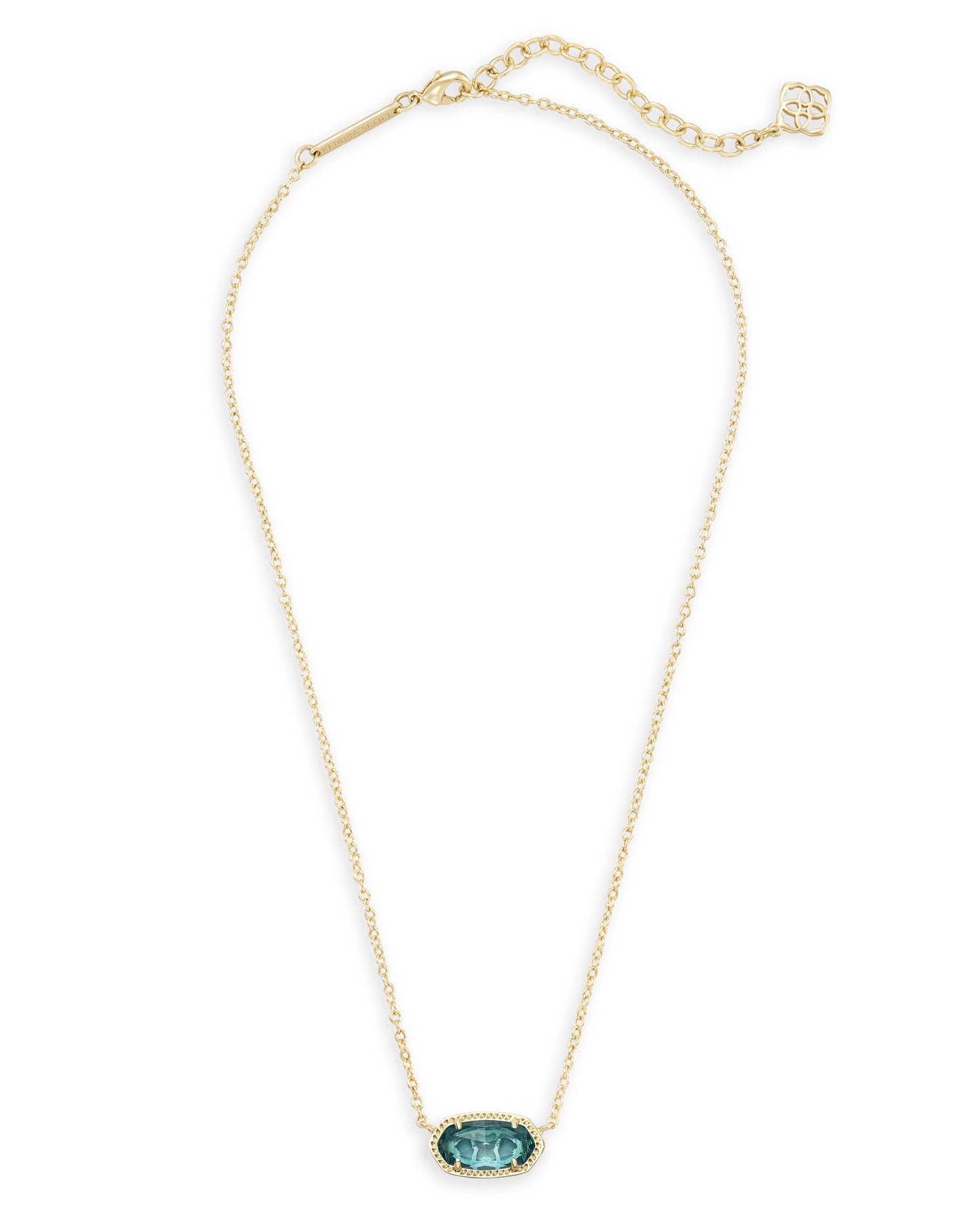 Elisa Gold Pendant Necklace in London Blue
