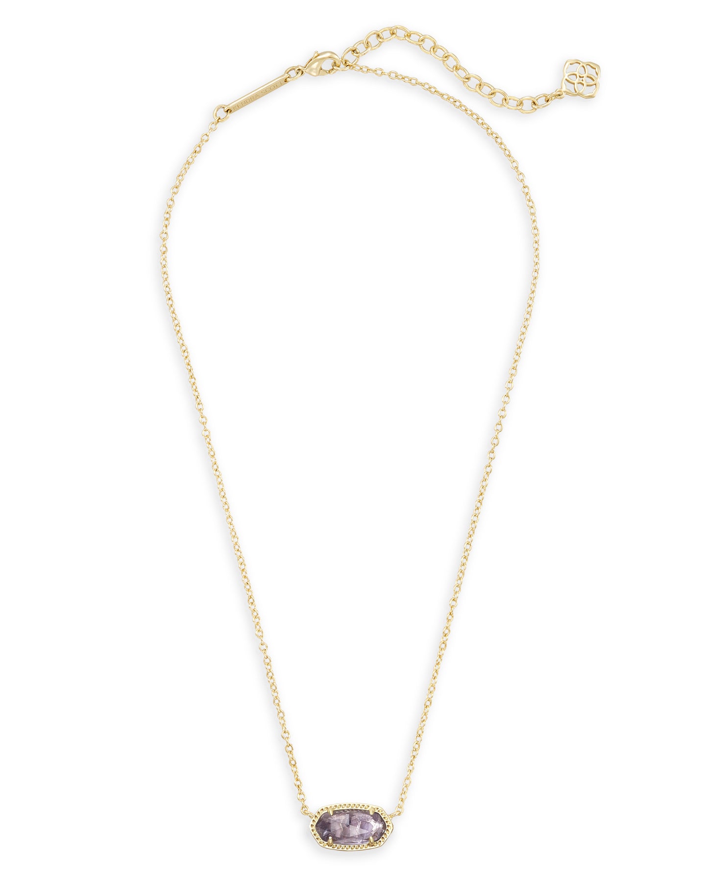 Elisa Gold Pendant Necklace in Purple Amethyst