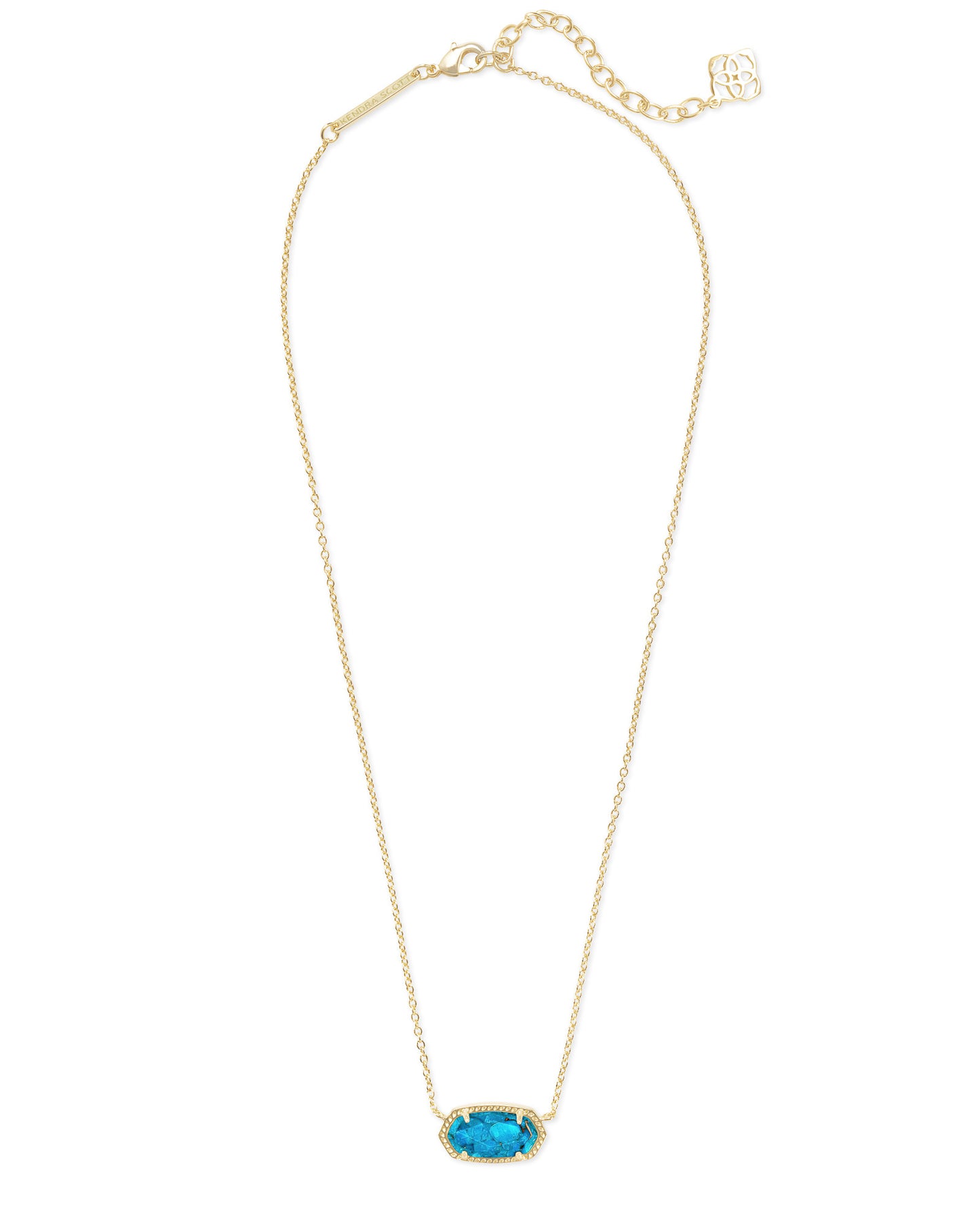 Elisa Gold Pendant Necklace in Bronze Veined Turquoise Magnesite