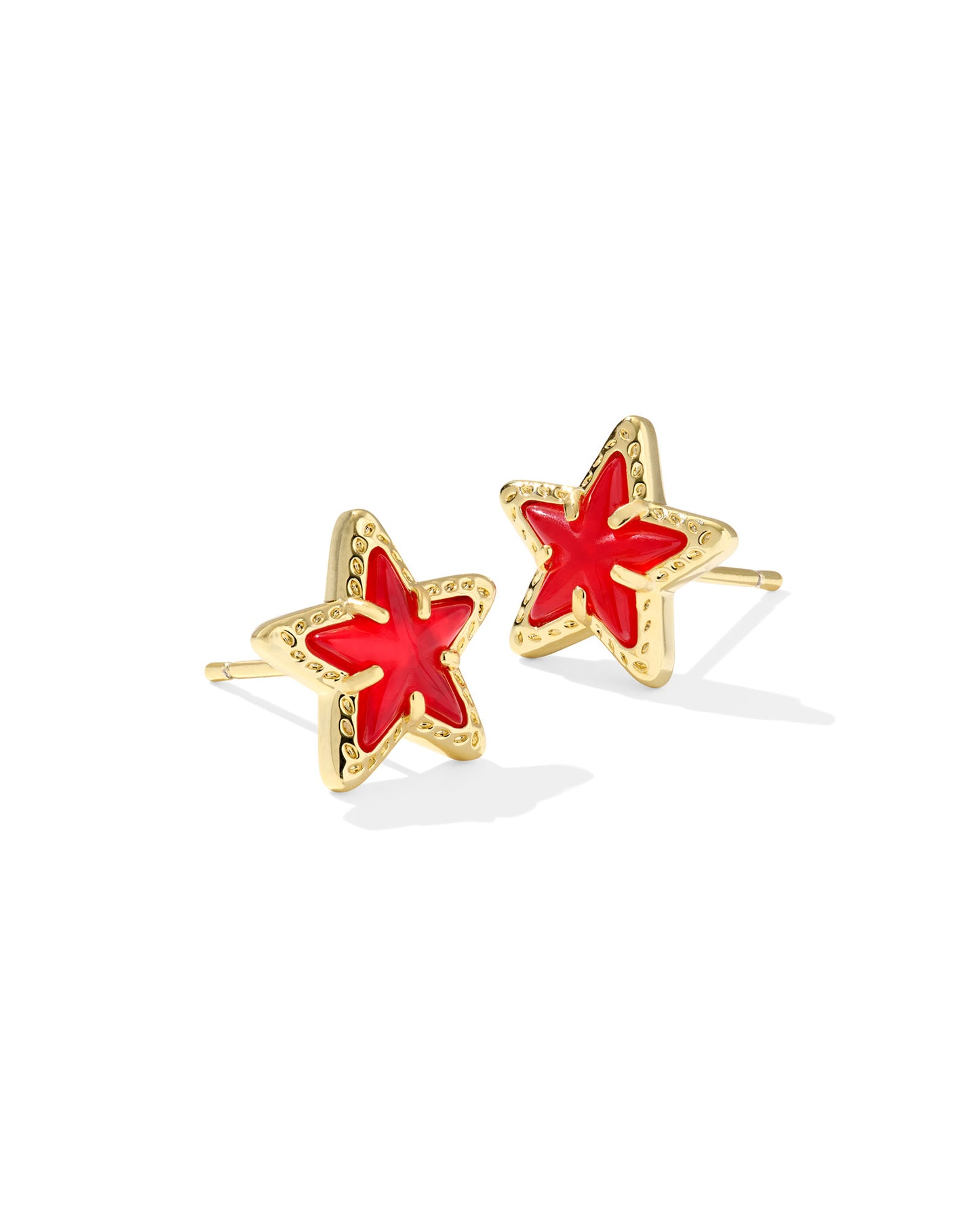 Cassidy Gold Red Illusion Stud Earrings