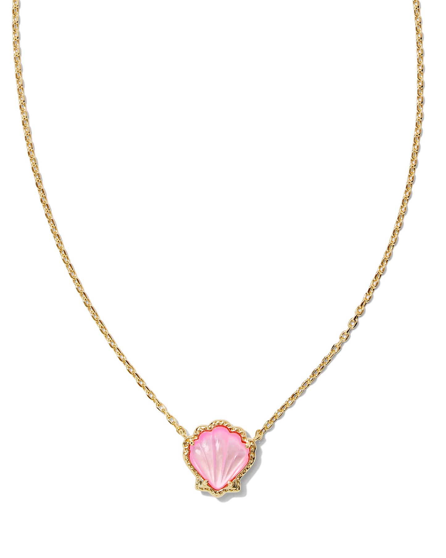 Brynne Gold Shell Short Pendant Necklace in Blush Mother of Pearl