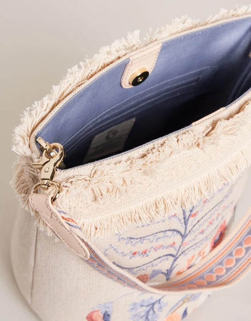 Bellinger Floral Branch Aubrey Fringe Bucket