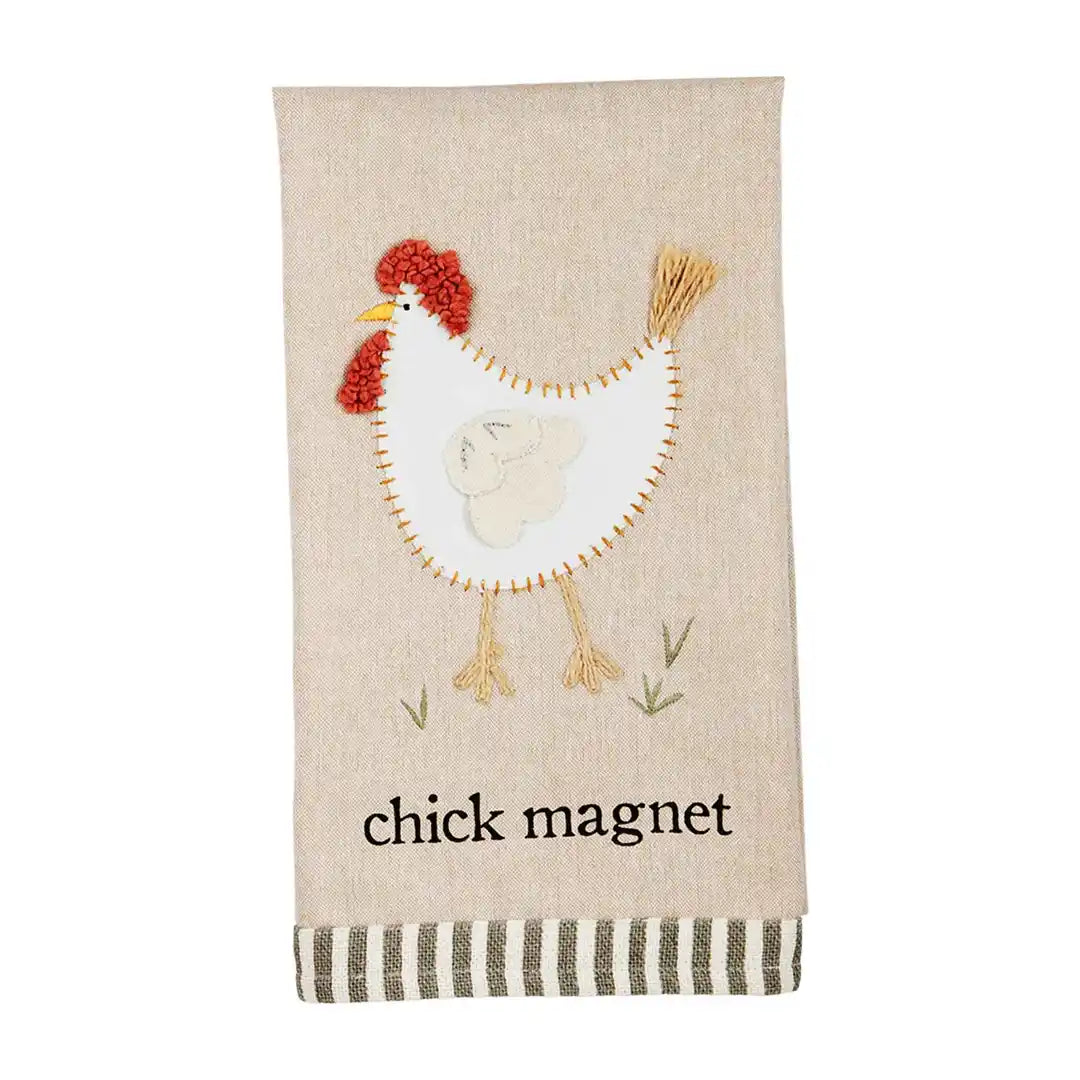 Chicken Applique Hand Towel