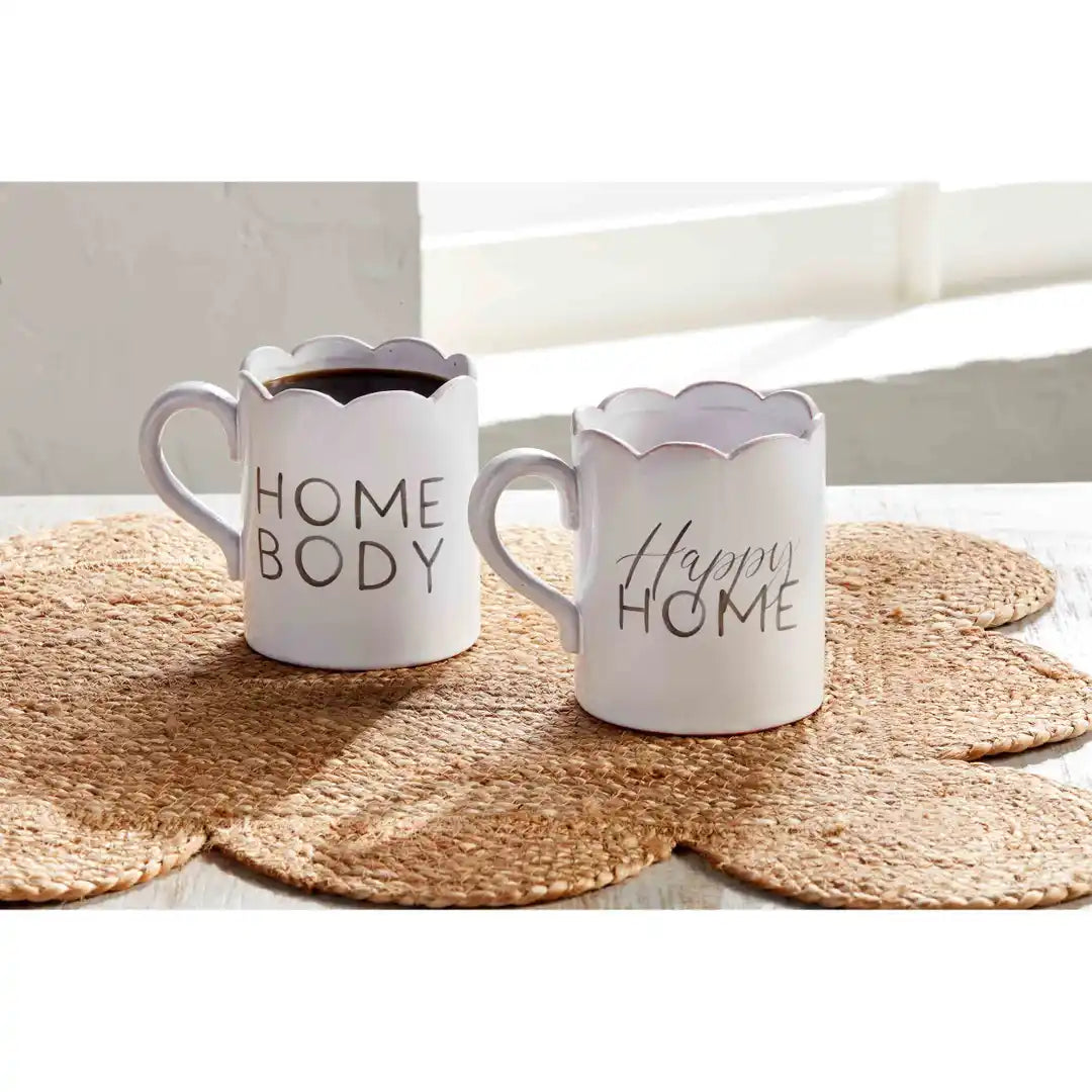 Happy Home Scalloped Coffee Mug
