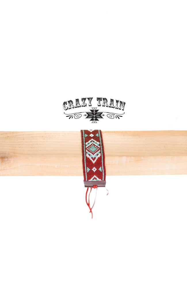 Crazy Train - Mesa Beaded Cuff - Wine