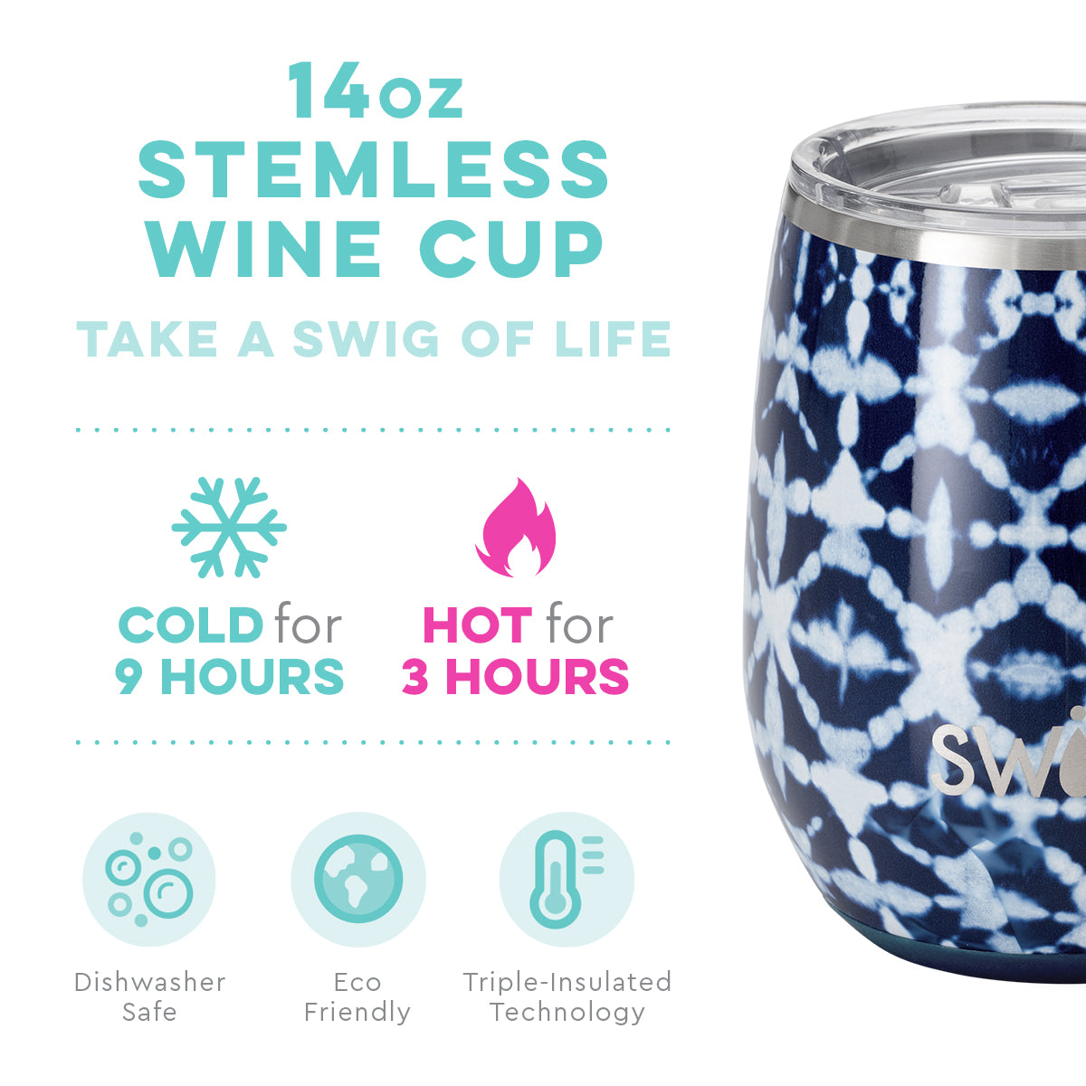Indigo Isles Stemless Wine Glass (14oz)