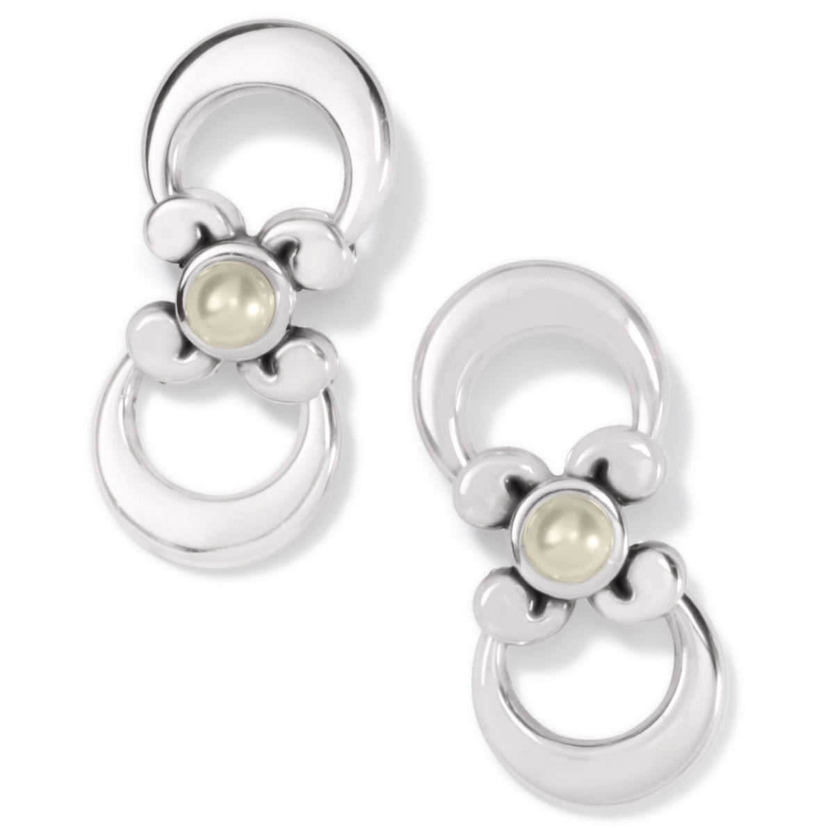 Taos Pearl Cross Post Drop Earrings