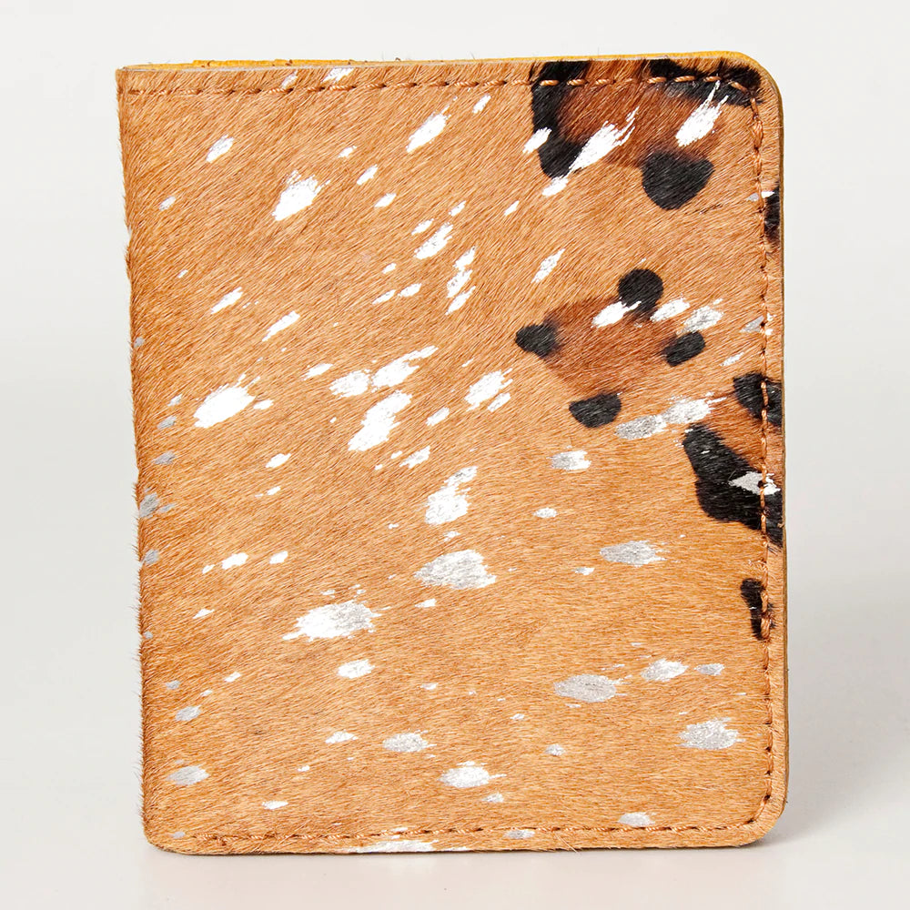 ADBG815D - Leopard Hair on Hide Wallet with Silver Wash