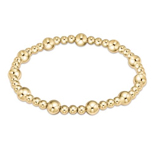 Classic Sincerity Pattern 4mm Bead Bracelet - Gold