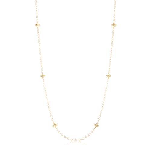 41" Necklace Simplicity Chain Gold - Classic Beaded Signature Cross Gold