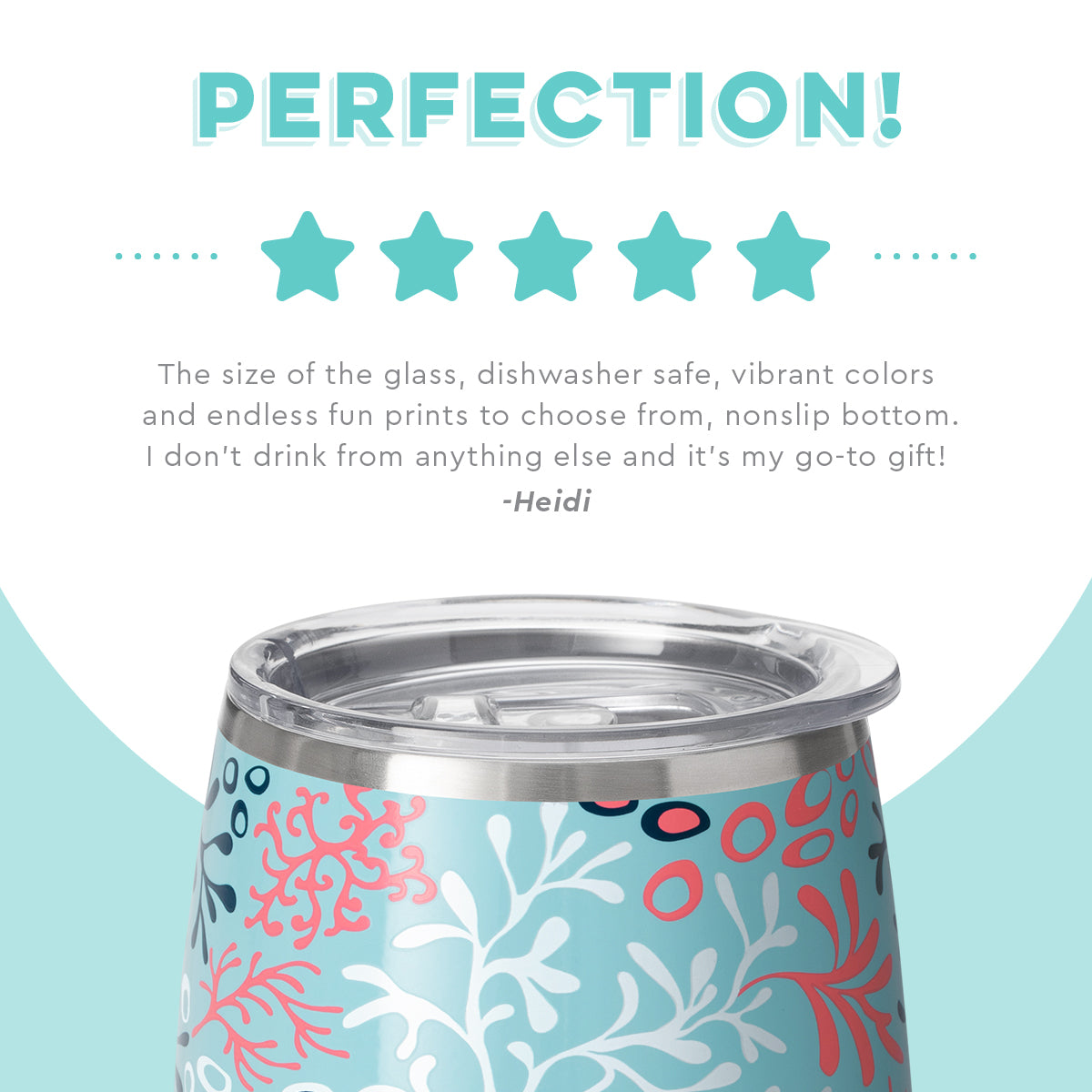 Coral Me Crazy Stemless Wine Glass (14oz)