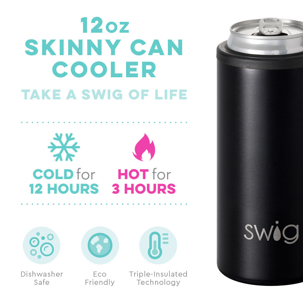 Black Skinny Can Cooler (12oz)