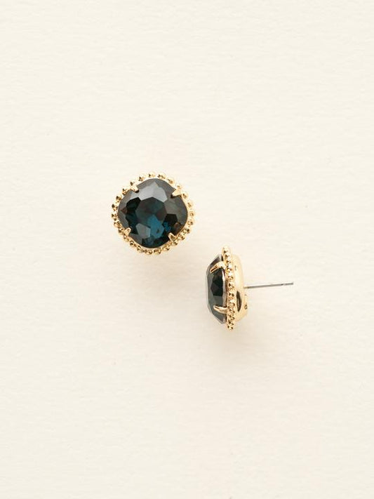 Montana Cushion-Cut Solitaire Stud Earrings Bright Gold-tone finish