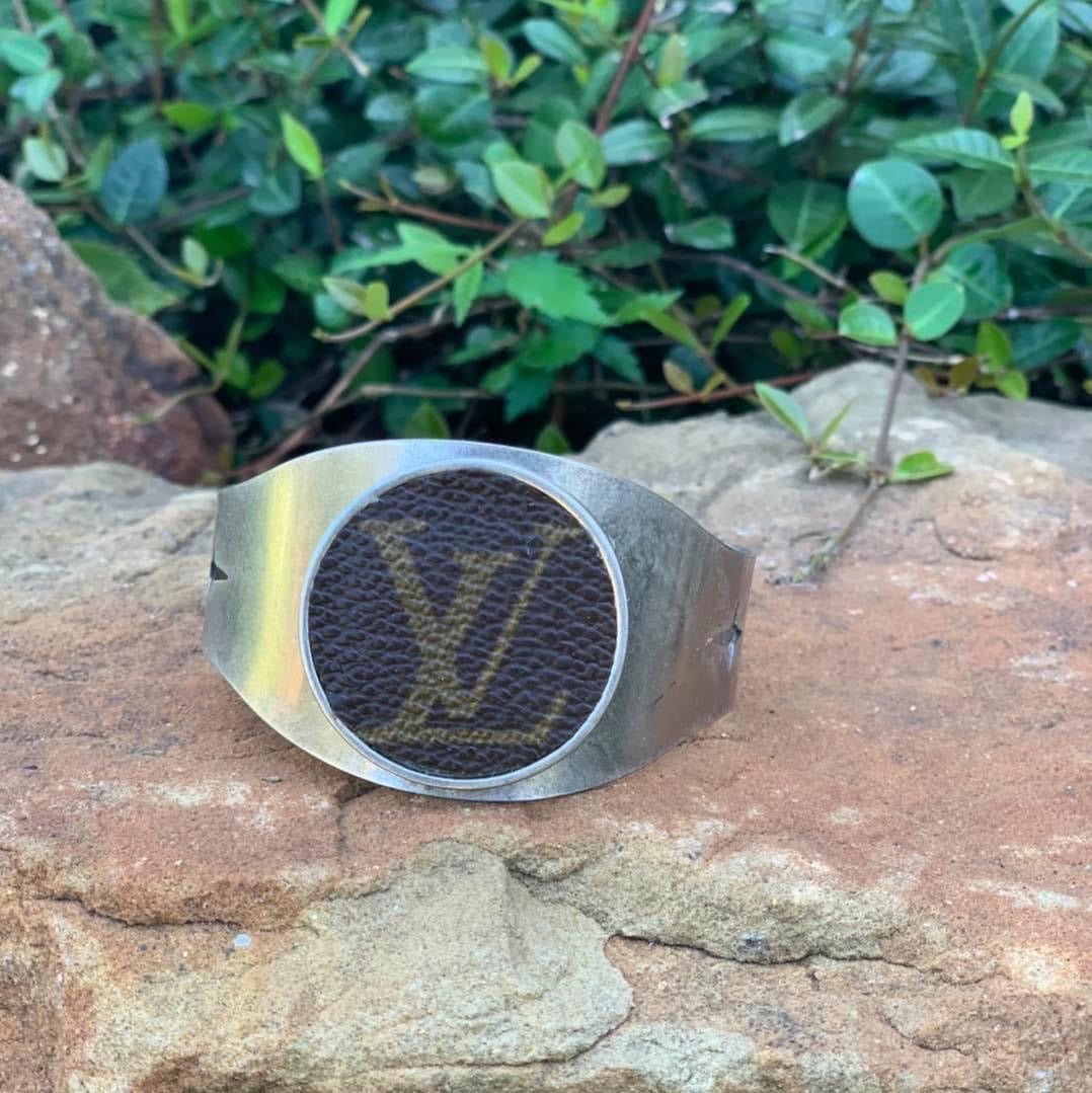 Upcycled LV: Metal Cuff Bracelet