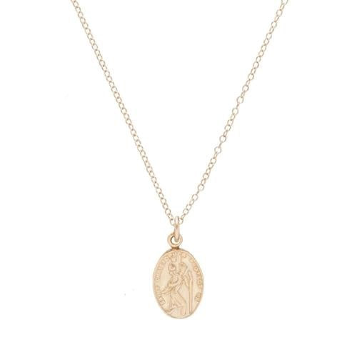 16" Necklace Gold - Protection Small Gold Charm
