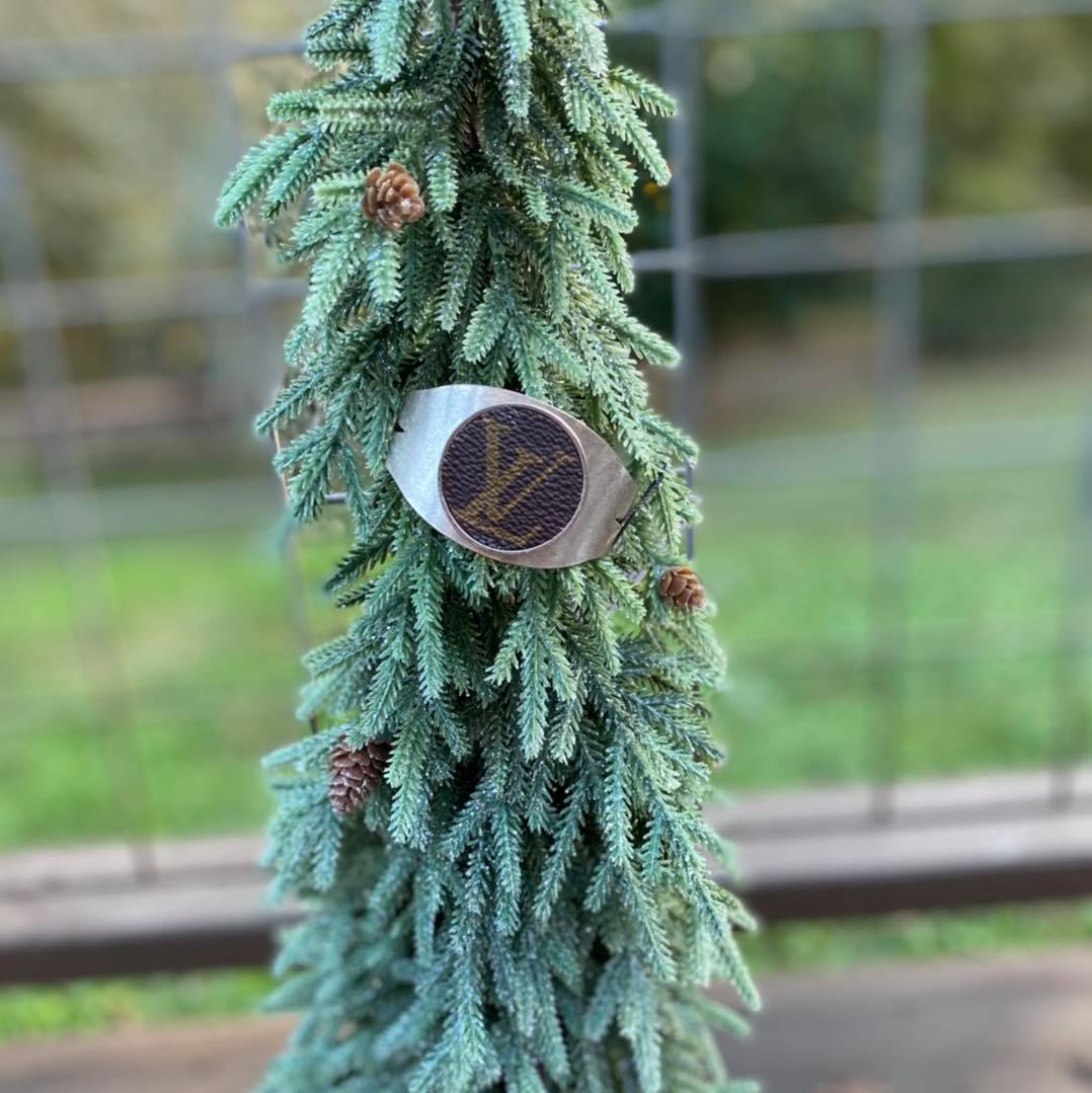 Upcycled LV: Metal Cuff Bracelet